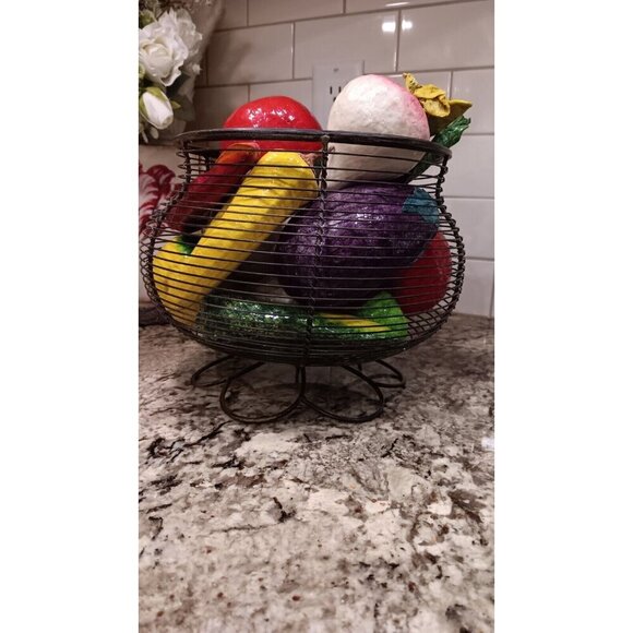 Fruit Bowl Centerpiece WITH 16 Decorative Fruit - Picture 6 of 11